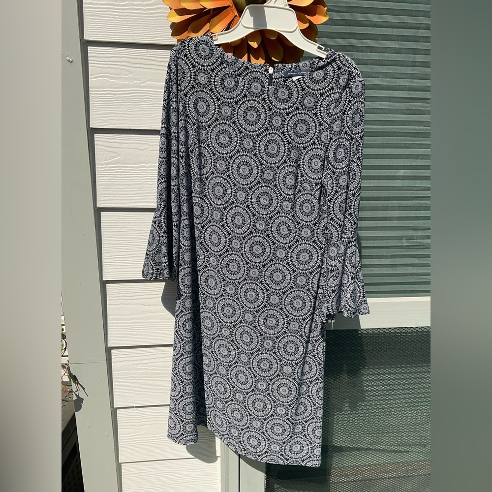 Tommy Hilfiger Navy Dress with White Circular Medallion Print